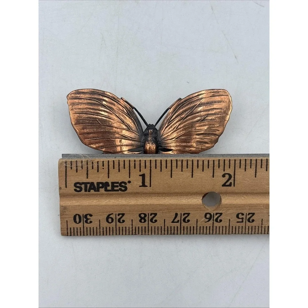 Vintage‎ copper butterfly insect brooch pin